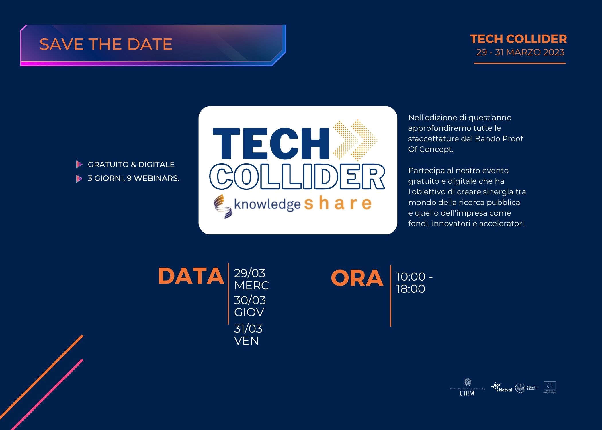 TECH COLLIDER – A Knowledge Share event dal 29 al 31 marzo 2023